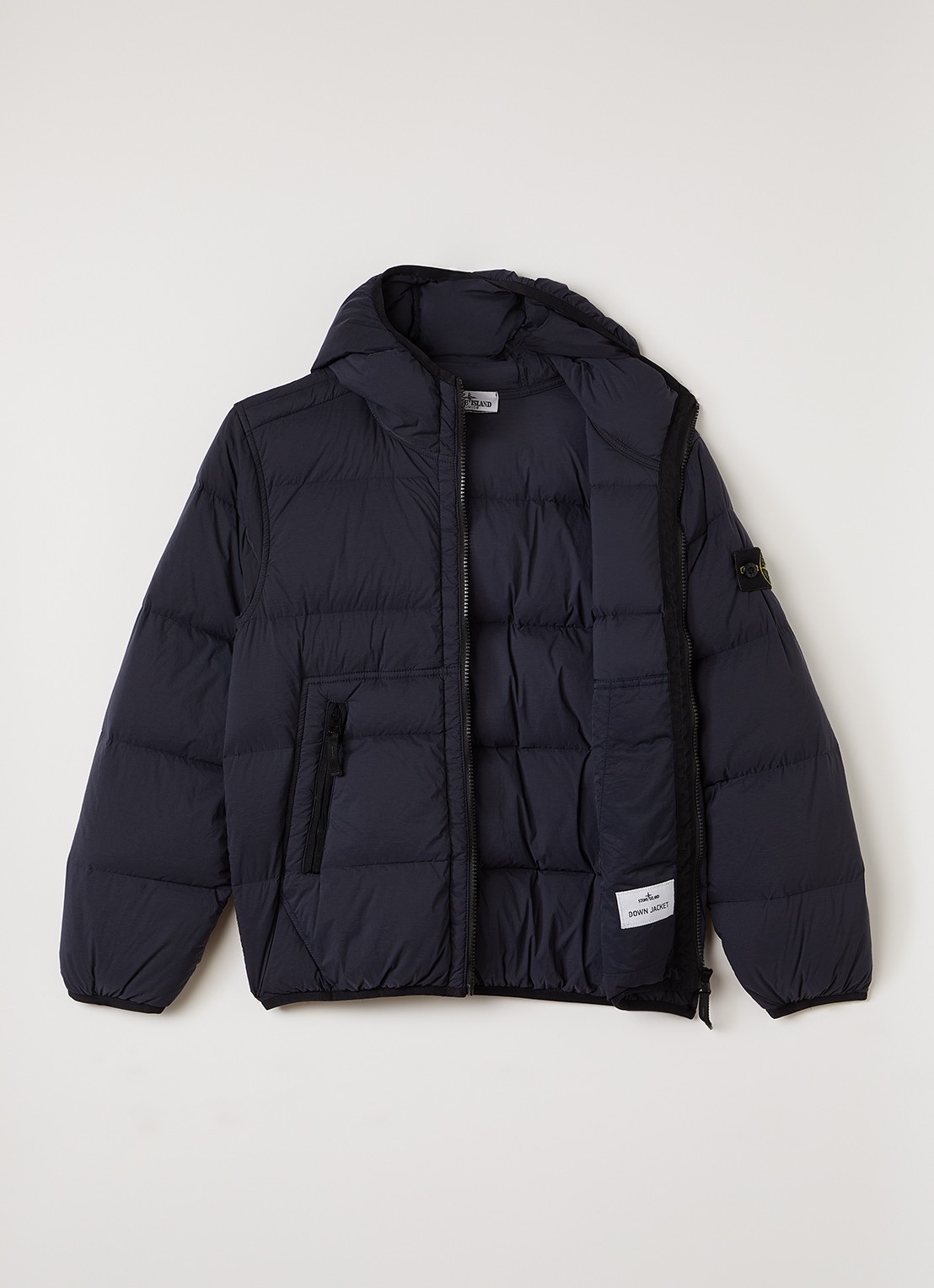 Stone Island Gewatteerd jack met donsvulling - voorkant 3 donkerblauw