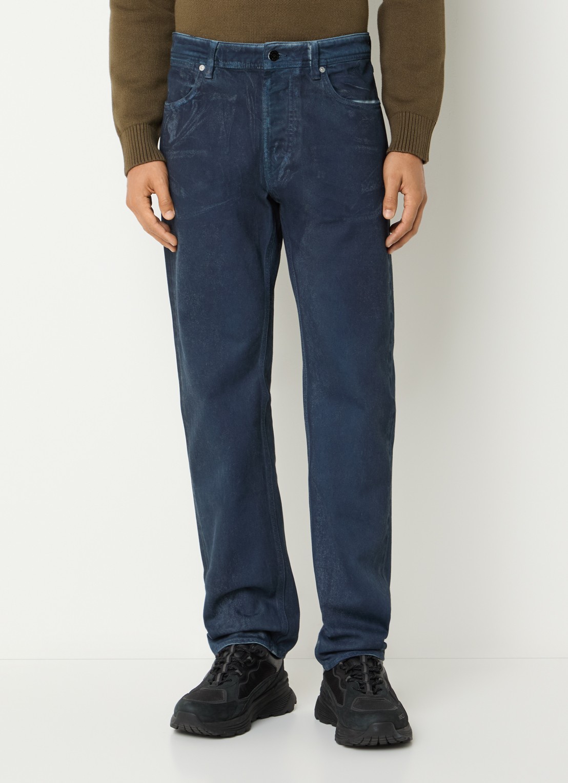 Stone Island J100005 Straight fit jeans met gekleurde wassing - detail 4 indigo
