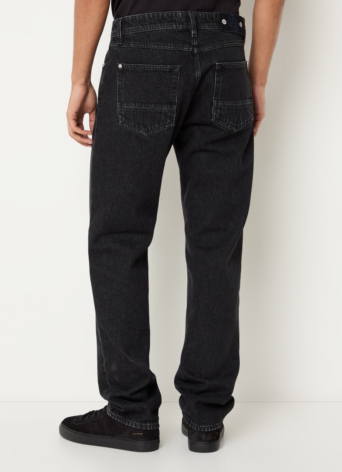 Stone Island J100005 Straight leg jeans met gekleurde wassing en steekzakken - achterkant 6 antraciet