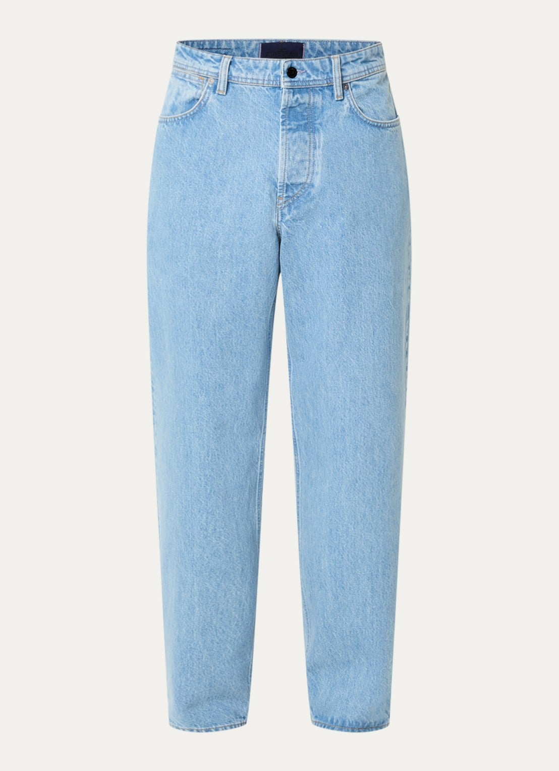 Stone Island J100006 Straight fit jeans met lichte wassing - voorkant 2 lichtblauw