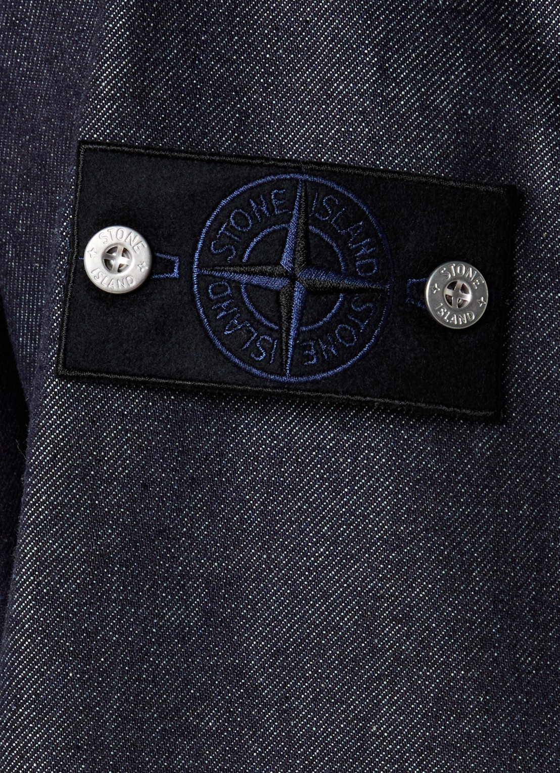 Stone Island K2S15 overshirt van denim met borstzakken - detail 5 blauw