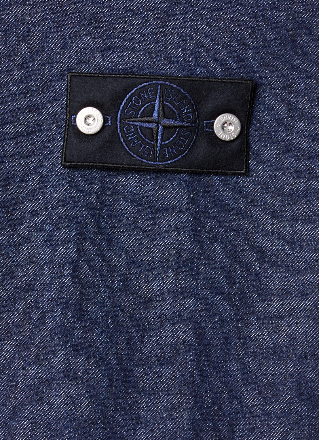 Stone Island K2S15 overshirt van denim met borstzakken - detail 5 donkerblauw