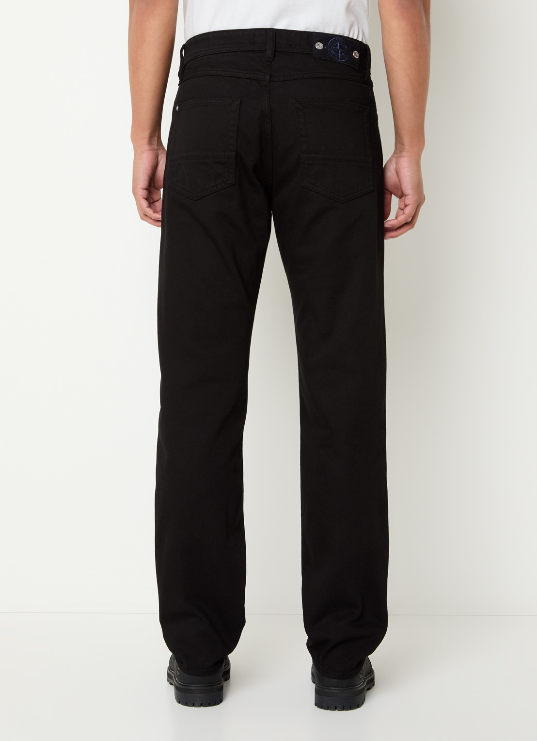 Stone Island K2S15 straight leg jeans met steekzakken - achterkant zwart