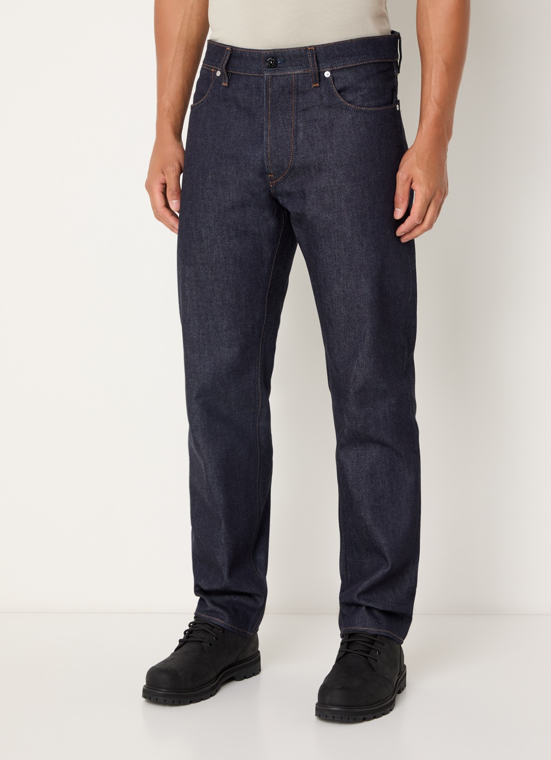 Stone Island K2S15 straight leg jeans met steekzakken - detail 4 blauw