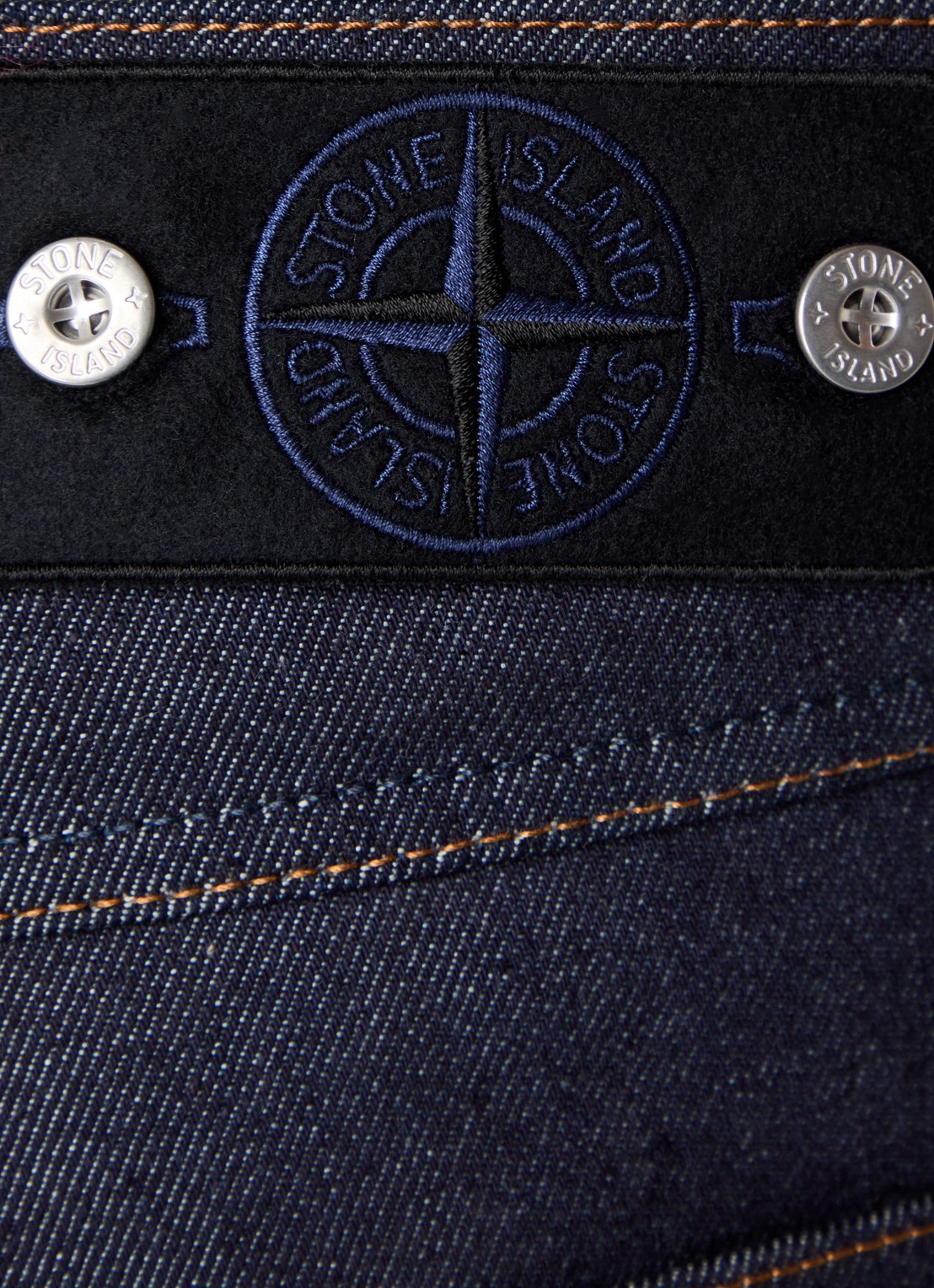 Stone Island K2S15 straight leg jeans met steekzakken - detail 6 blauw