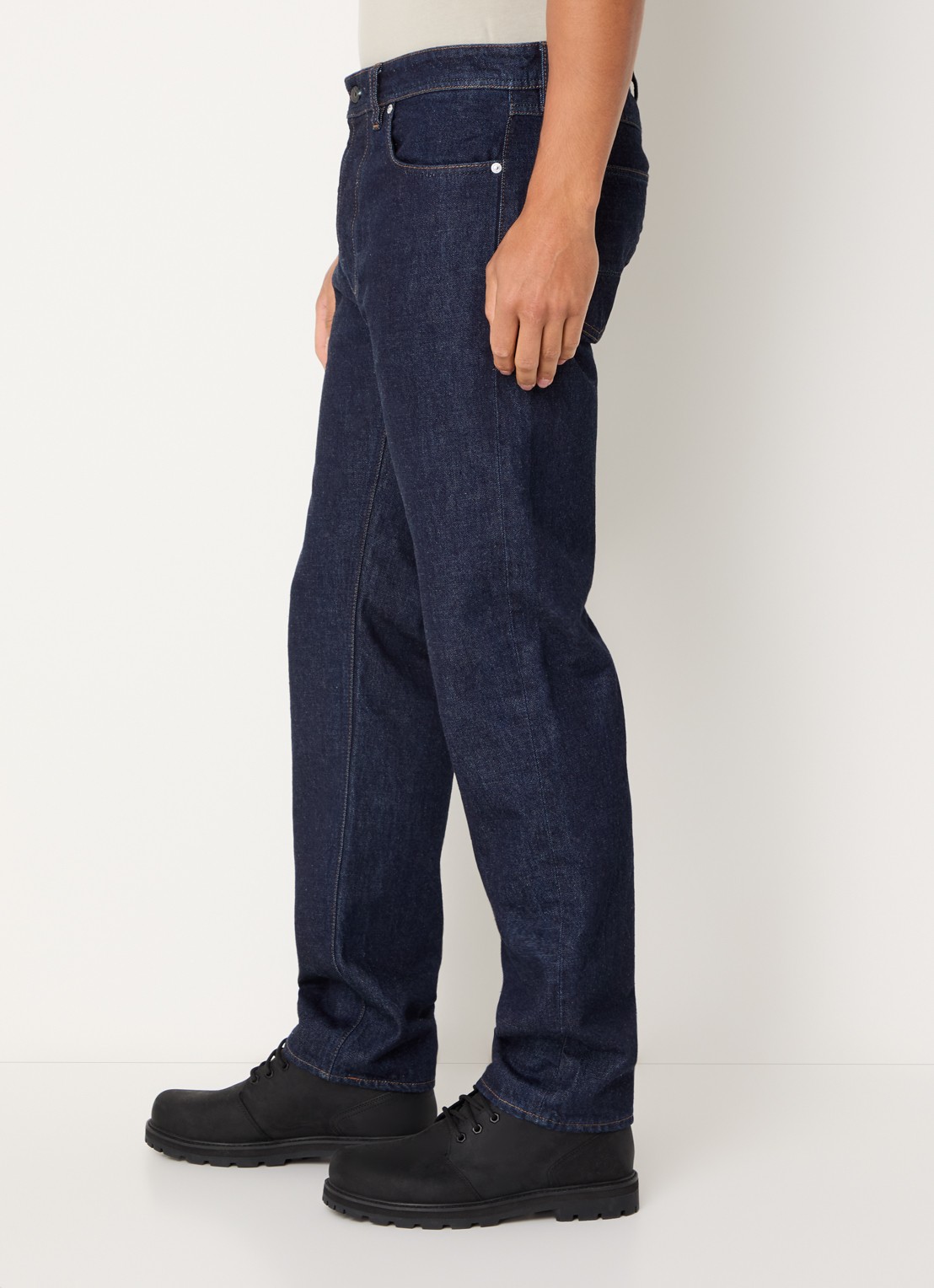 Stone Island K2S15 straight leg jeans met steekzakken - detail 4 donkerblauw