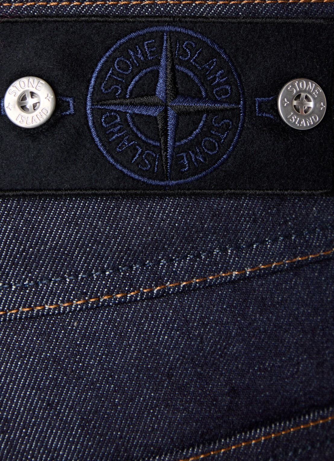 Stone Island K2S15 straight leg jeans met steekzakken - detail 5 donkerblauw