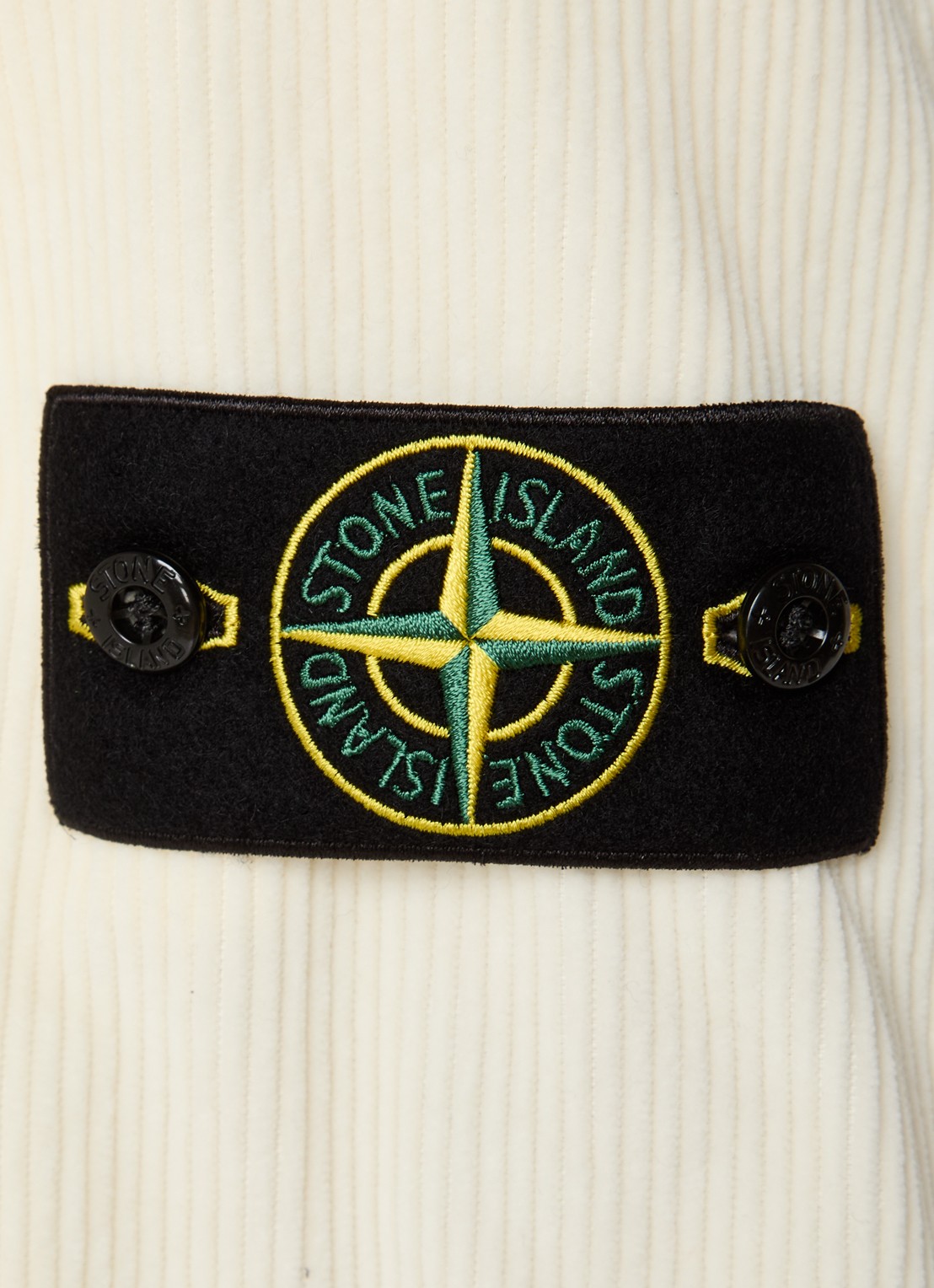 Stone Island Regular fit overshirt van corduroy met borstzak - detail 2 ivoor