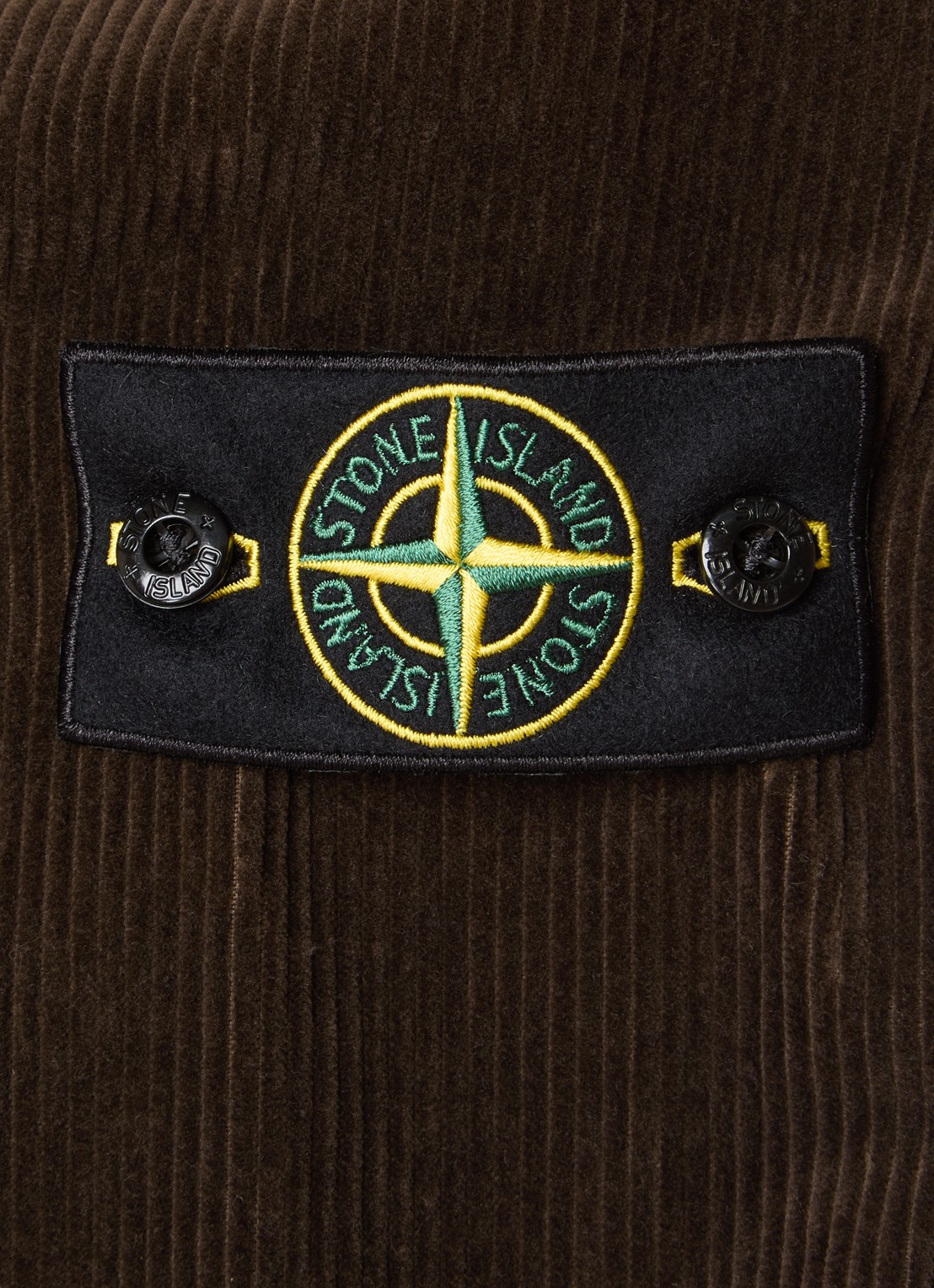 Stone Island Regular fit overshirt van corduroy met borstzak - detail 2 bruin