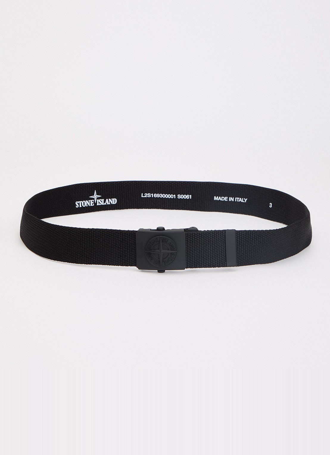 Stone Island Riem met logo - voorkant 2 zwart