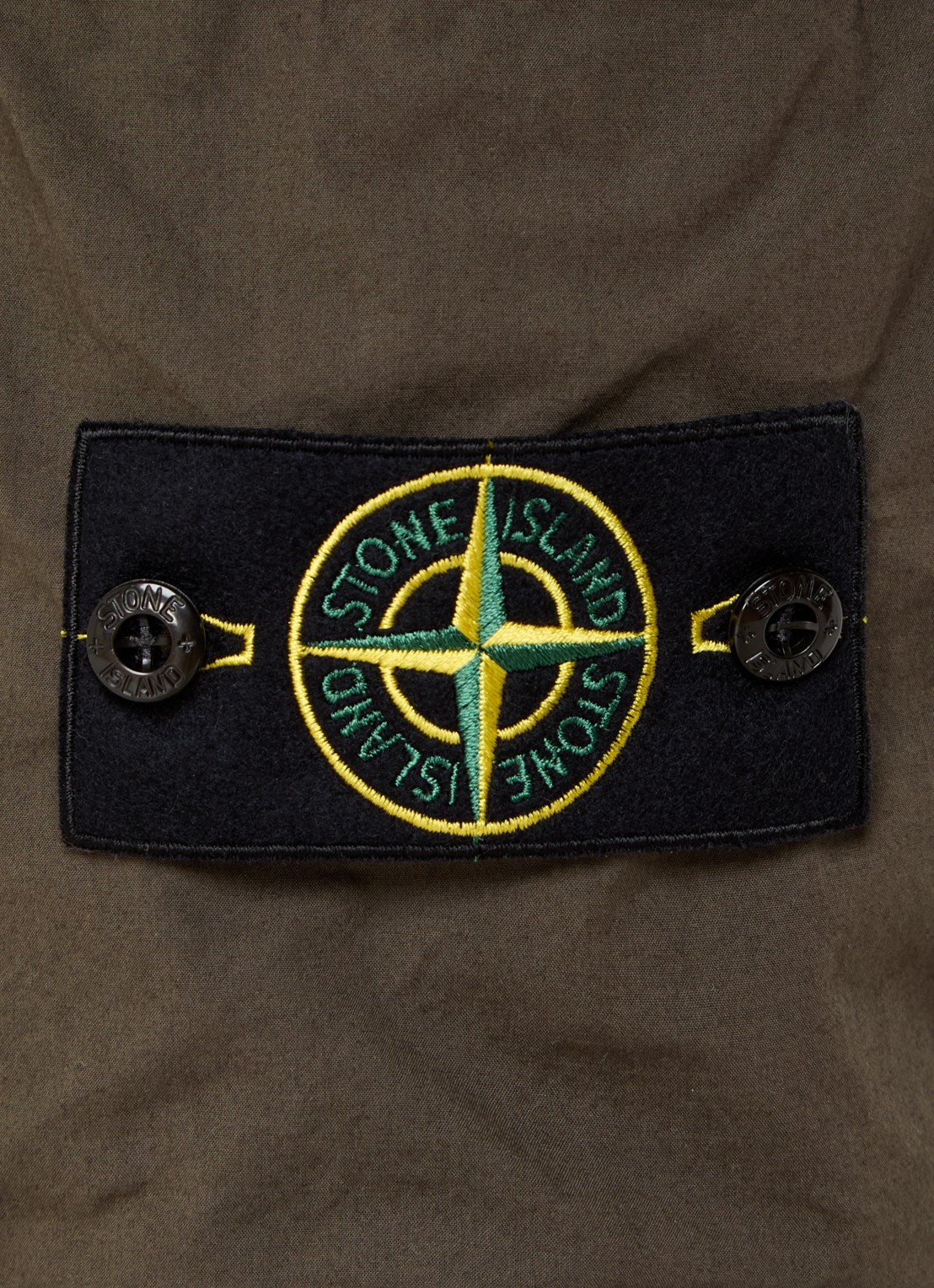 Stone Island S0003 paracadute tapered fit cargobroek met logo en steekzakken - detail 3 bronsgroen