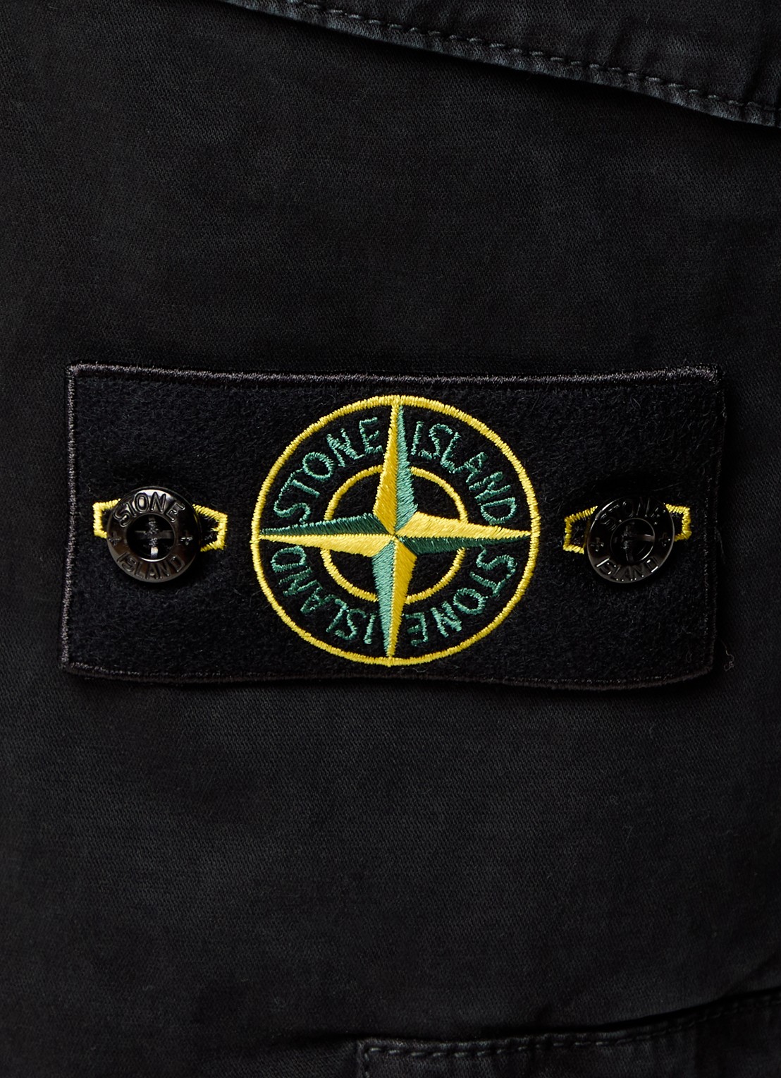 Stone Island S0004 straight fit korte broek met logo en steekzakken - detail 5 zwart