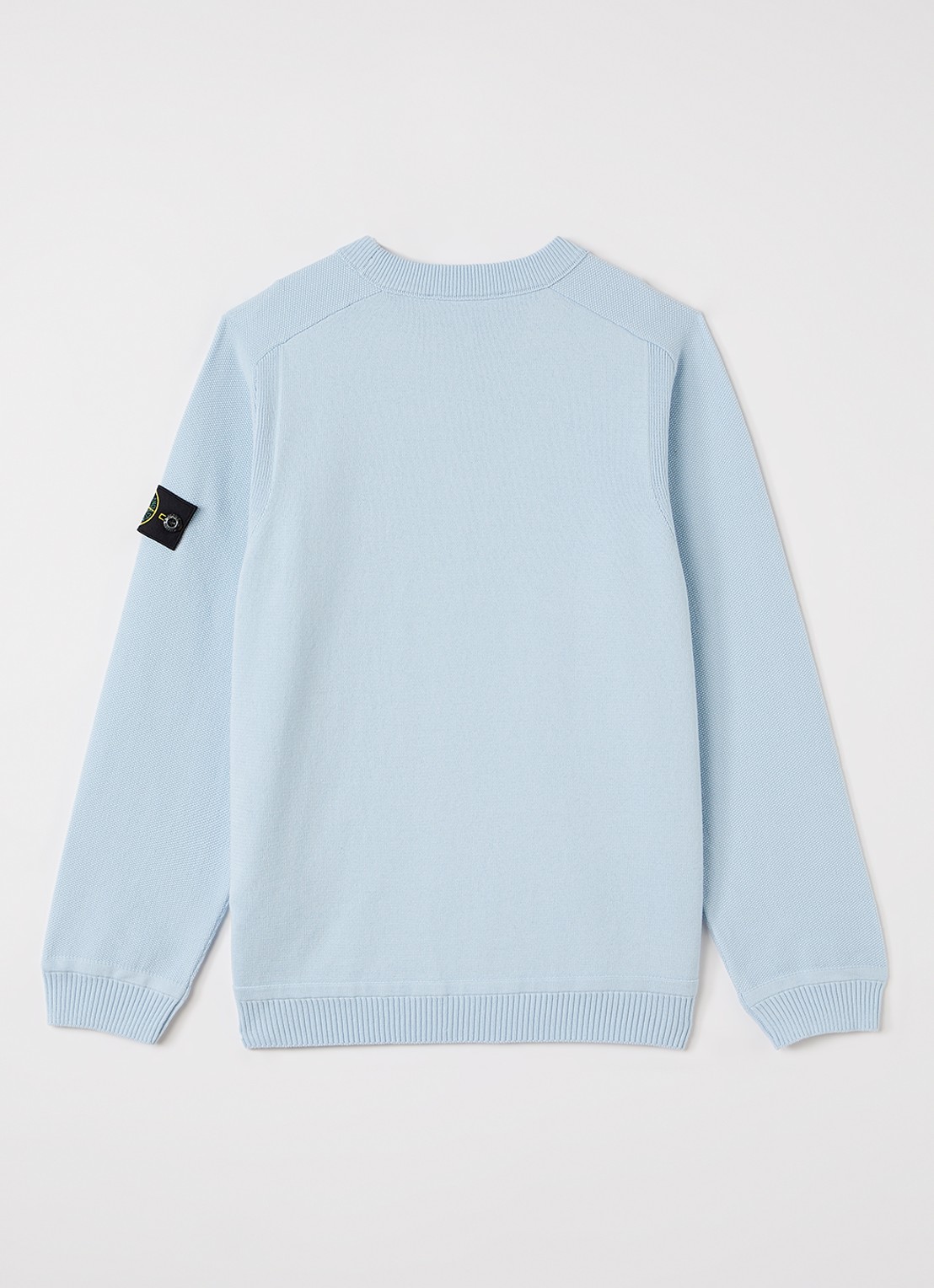 Stone Island S00085 fijngebreide trui met logo - voorkant 3 lichtblauw