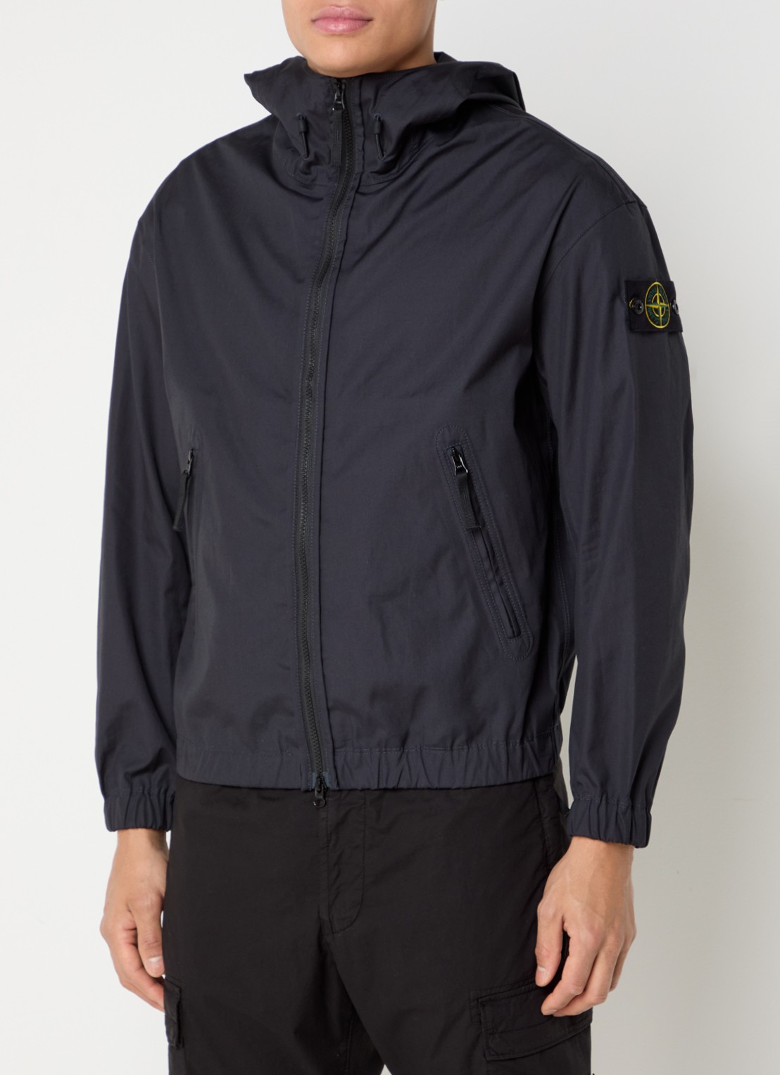 Stone Island S0011 Supima windjack met ritszakken en logo - detail 3 donkerblauw