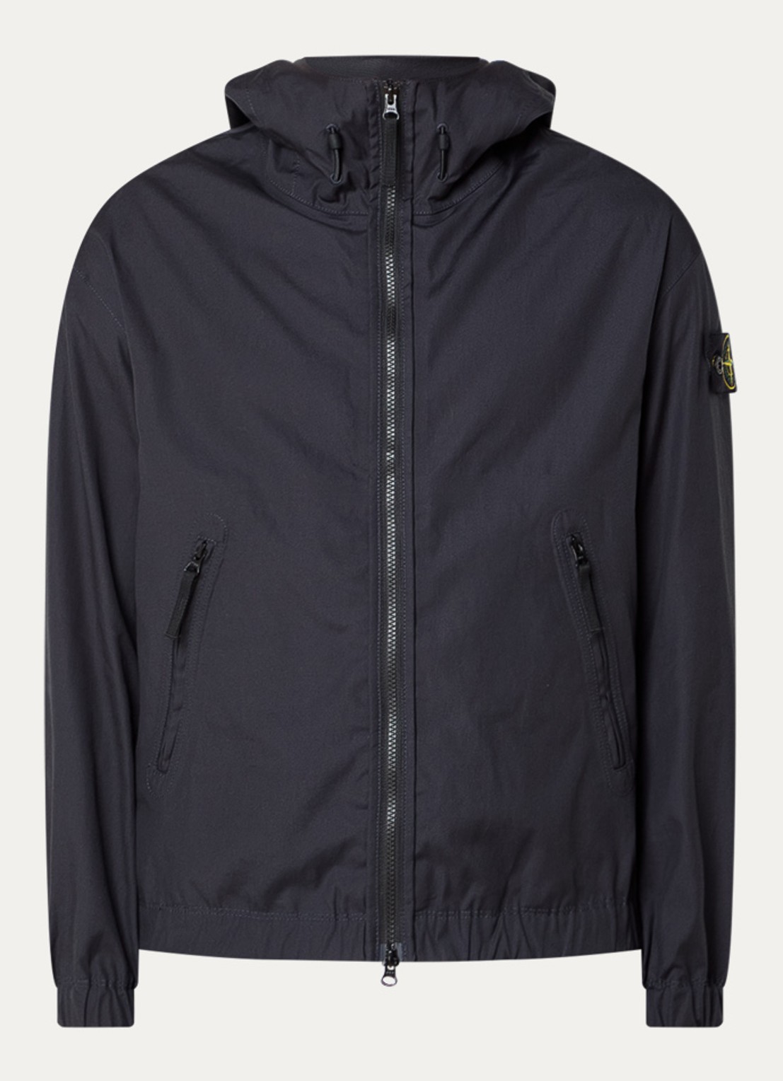 Stone Island S0011 Supima windjack met ritszakken en logo - voorkant donkerblauw