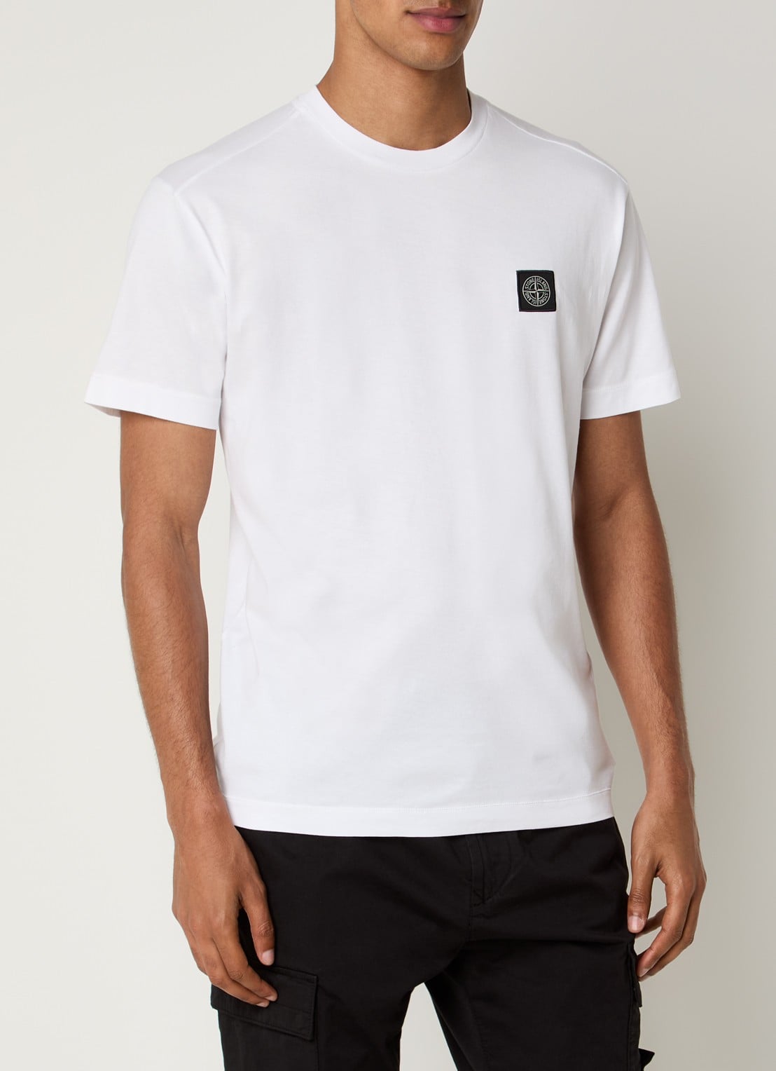 Stone Island S0013 T-shirt met logo - detail 3 wit