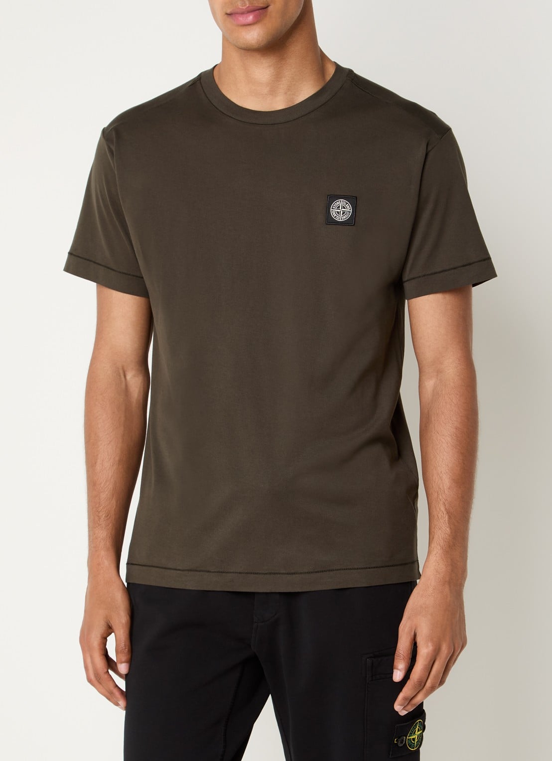 Stone Island S0013 T-shirt met logo - detail grijs