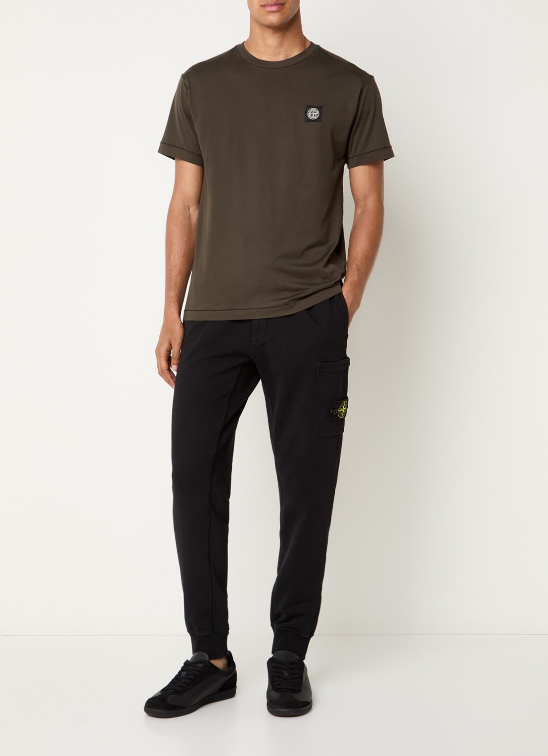 Stone Island S0013 T-shirt met logo - voorkant 4 grijs