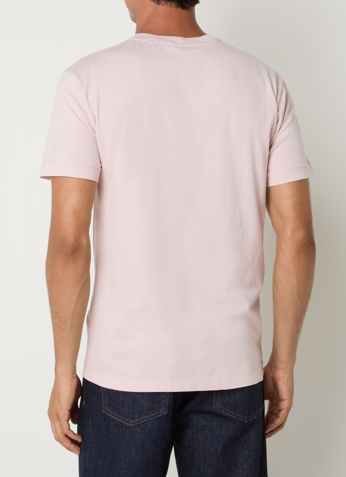 Stone Island S0013 T-shirt met logo - achterkant roze