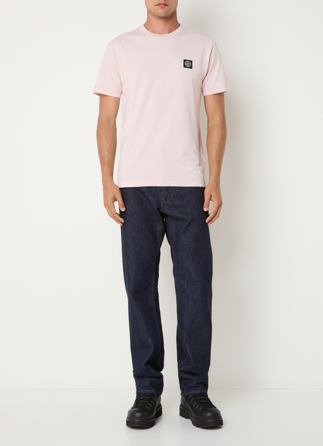 Stone Island S0013 T-shirt met logo - voorkant 3 roze