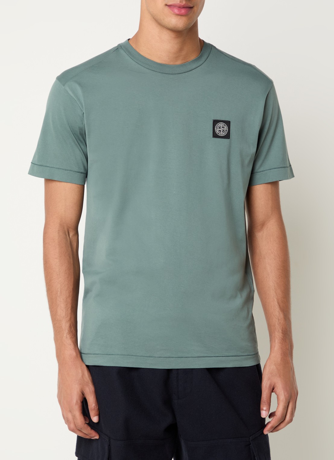 Stone Island S0013 T-shirt met logo - detail groen