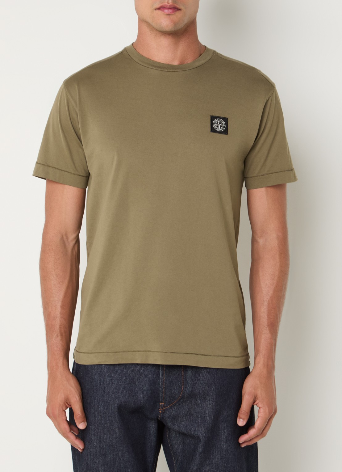 Stone Island S0013 T-shirt met logo - detail 2 legergroen