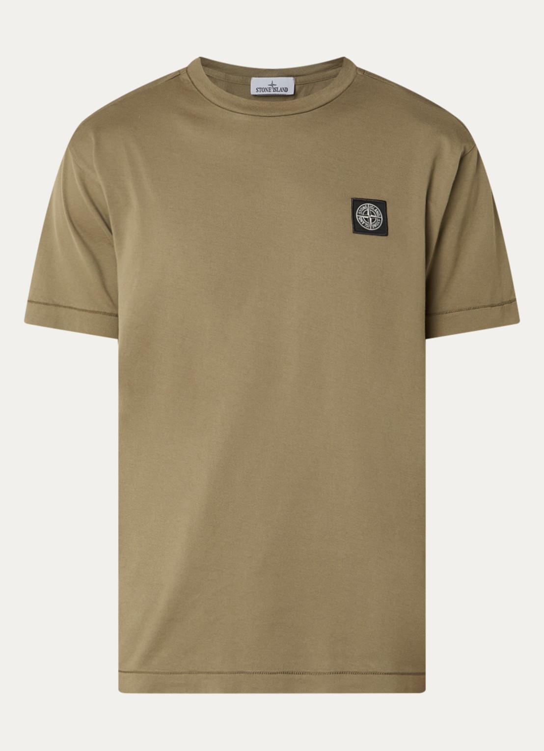 Stone Island S0013 T-shirt met logo - voorkant 4 legergroen
