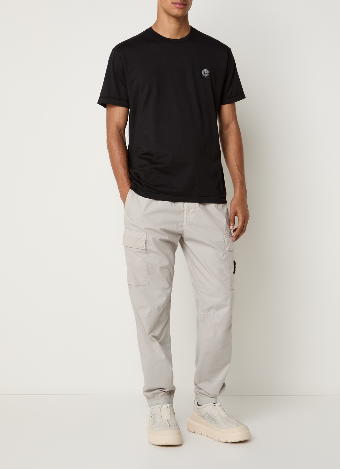 Stone Island S0013 T-shirt met logo - voorkant 5 donkerblauw