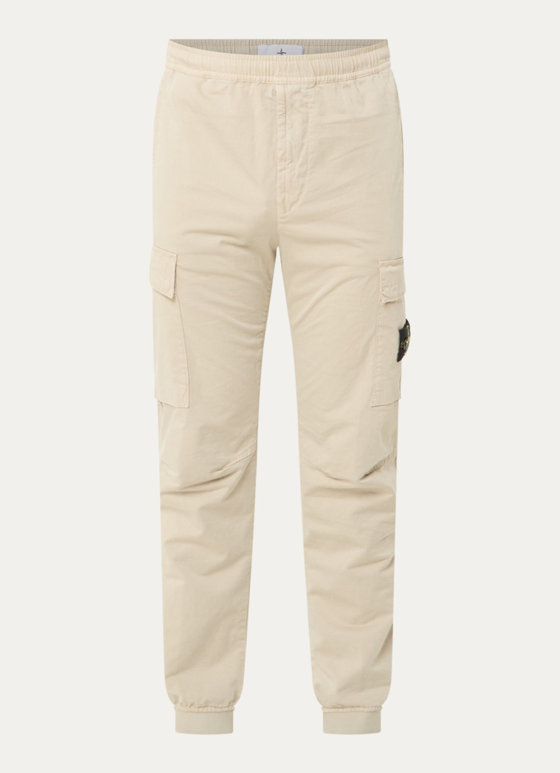 Stone Island S0014 slim fit cargobroek in wolblend met klepzakken - voorkant 2 beige