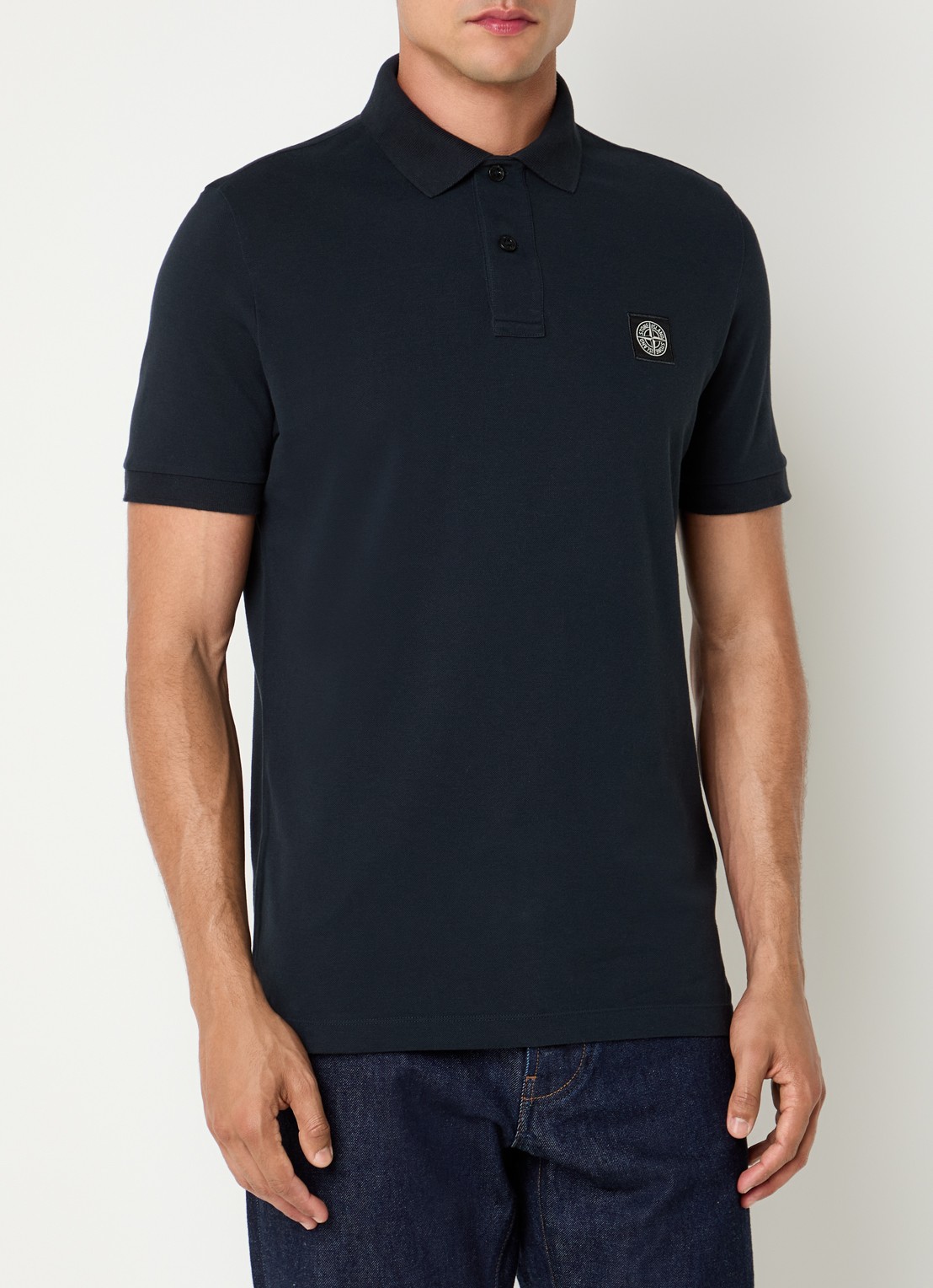 Stone Island S0017 Polo met logo - detail roze