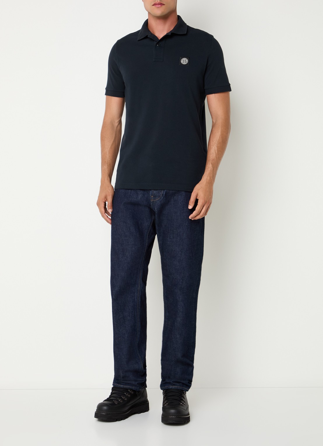 Stone Island S0017 Polo met logo - voorkant 4 roze