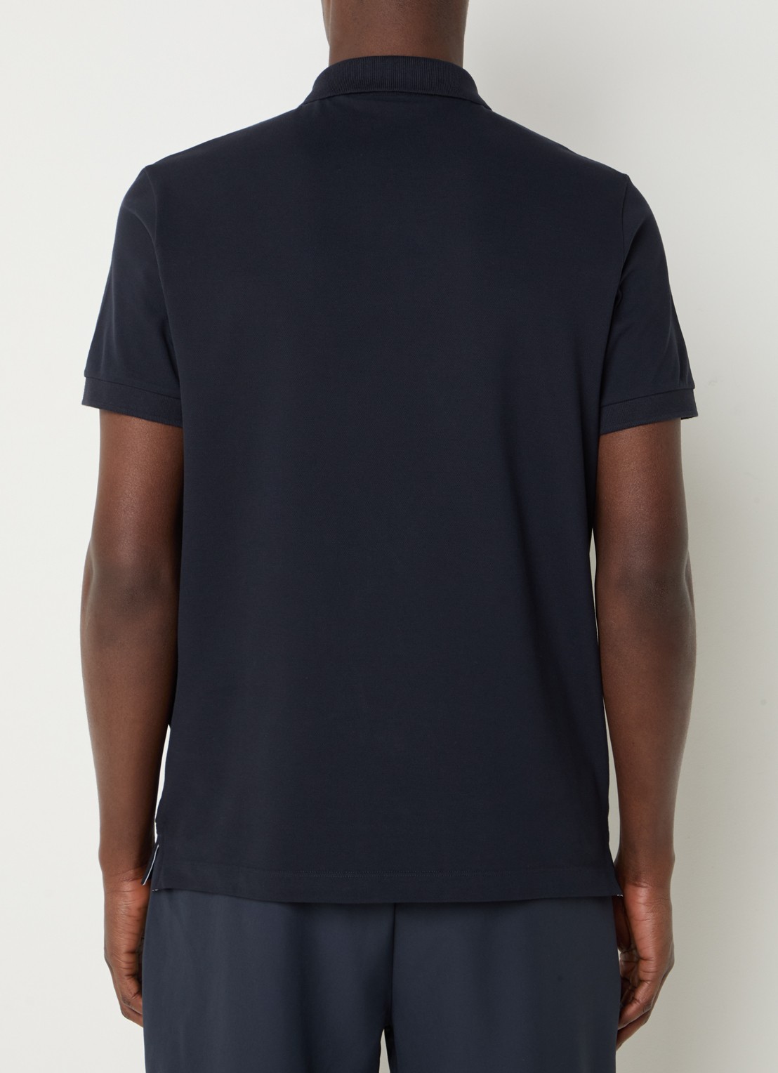 Stone Island S0017 slim fit polo van piqué katoen met logo - achterkant donkerblauw