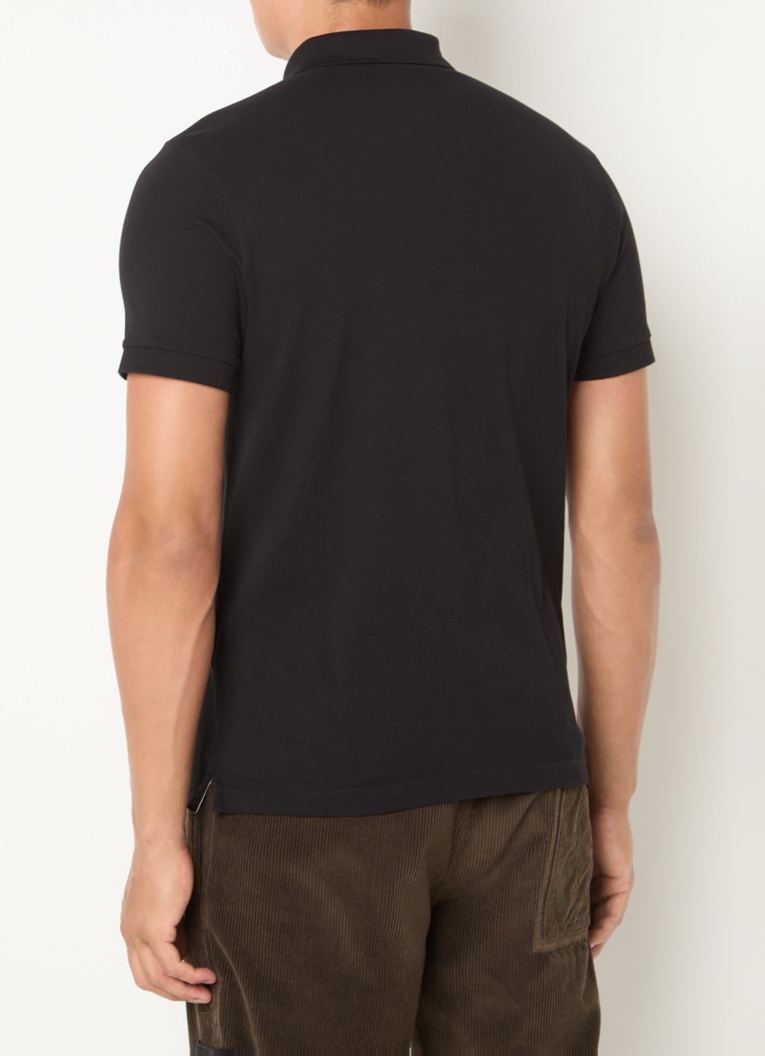 Stone Island S0017 slim fit polo van piqué katoen met logo - achterkant zwart