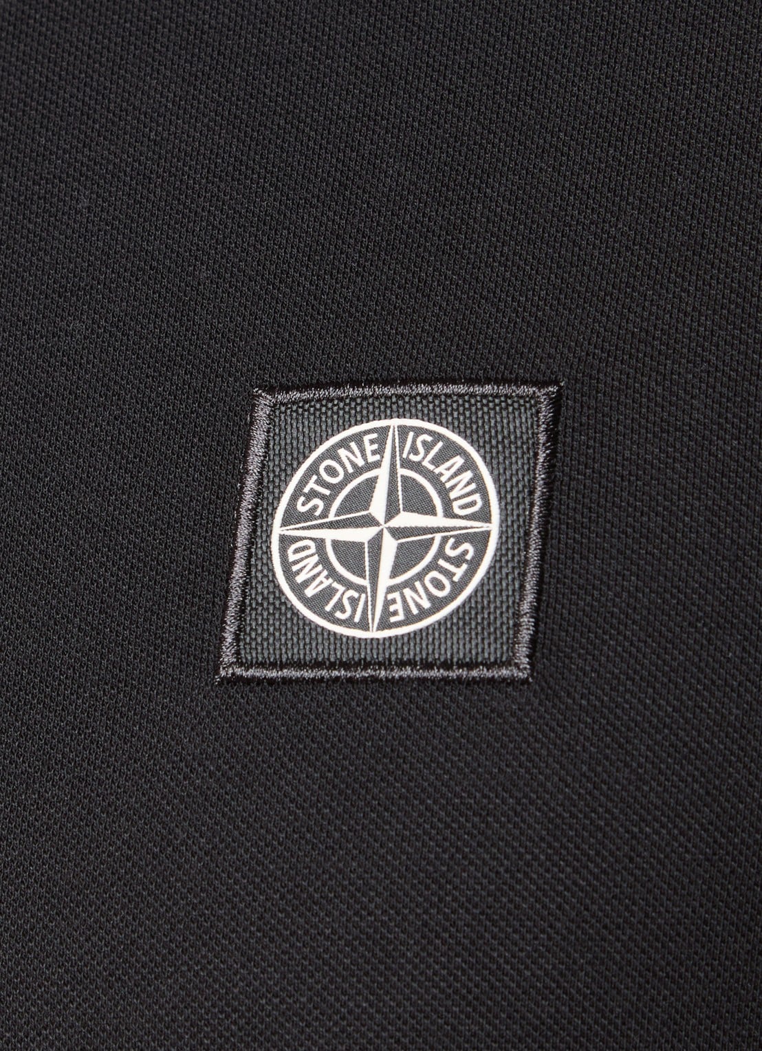 Stone Island S0017 slim fit polo van piqué katoen met logo - detail 5 zwart