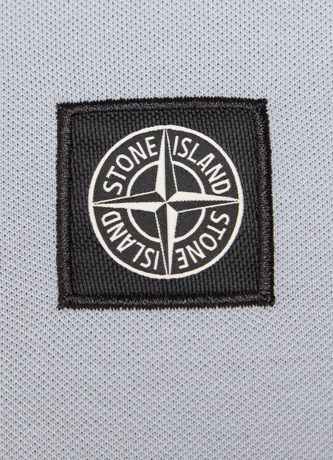 Stone Island S0017 slim fit polo van piqué katoen met logo - detail 5 donkerblauw