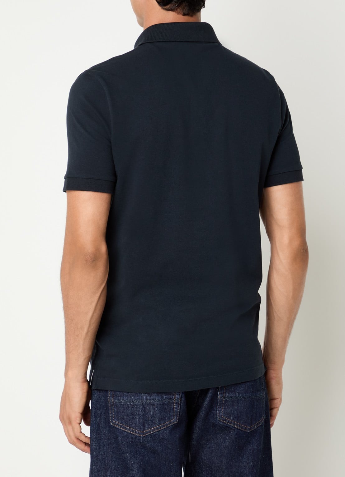 Stone Island S0017 slim fit polo van piqué katoen met logo - achterkant roze