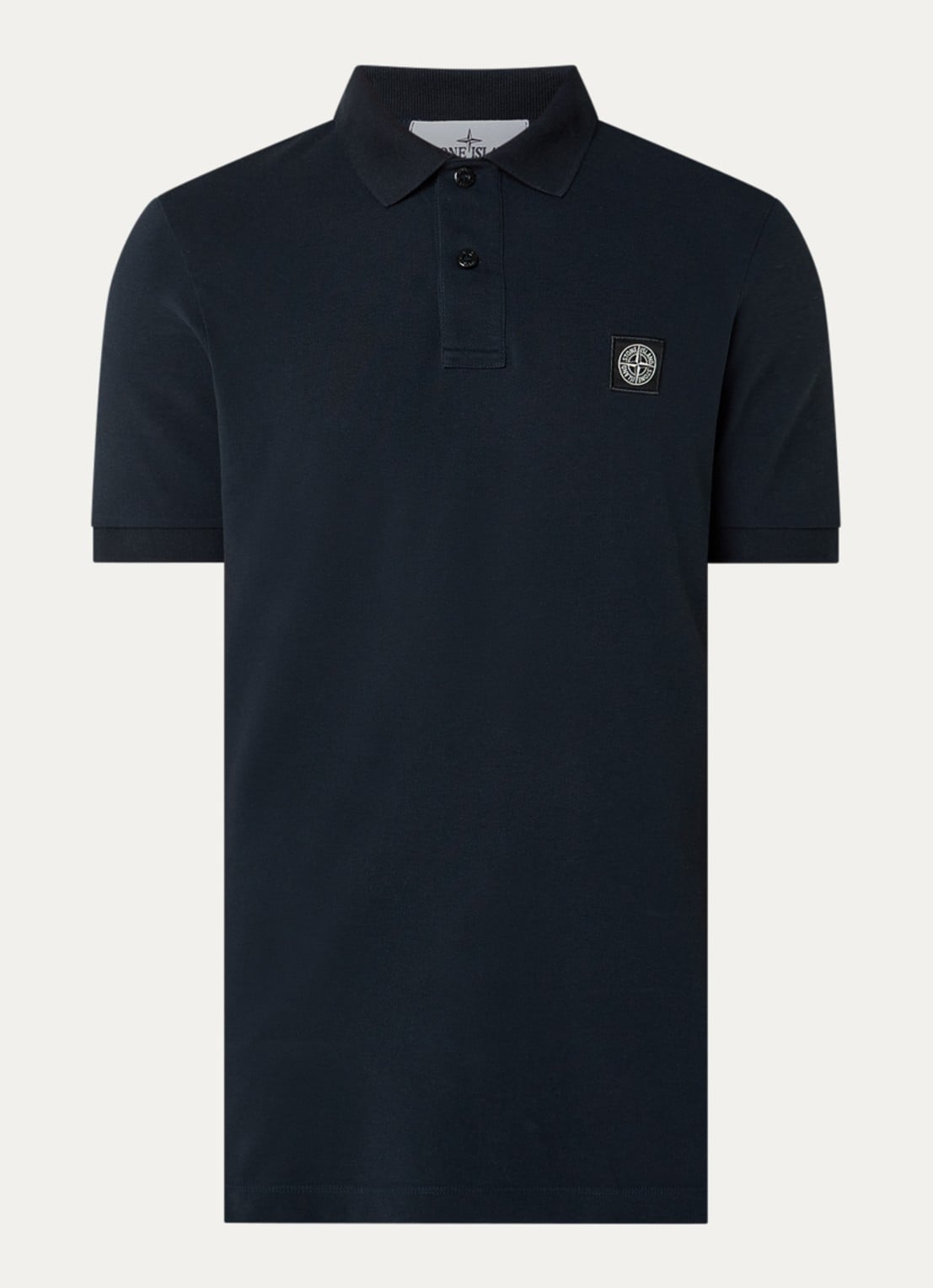 Stone Island S0017 slim fit polo van piqué katoen met logo - voorkant 4 roze