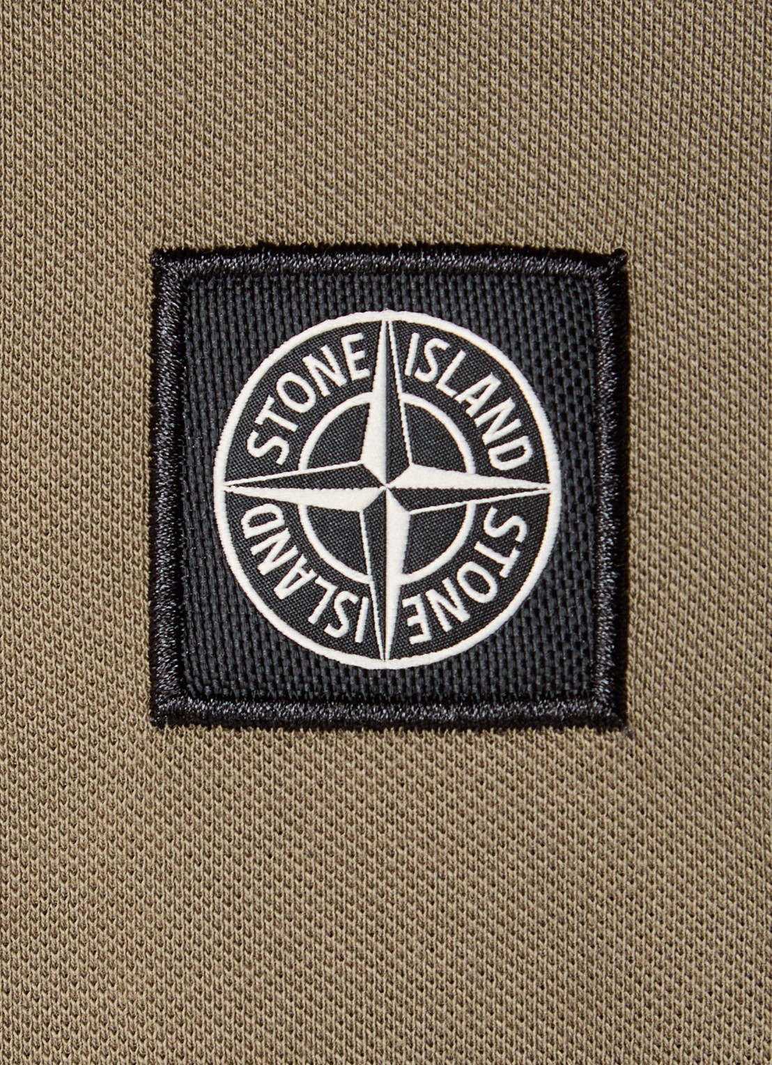 Stone Island S0018 regular fit polo met logoborduring - detail 2 legergroen