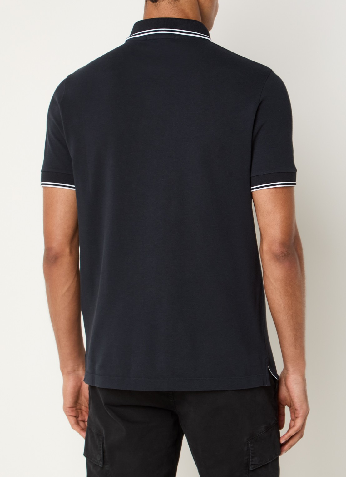 Stone Island S0018 regular fit polo met logoborduring - achterkant 5 donkerblauw