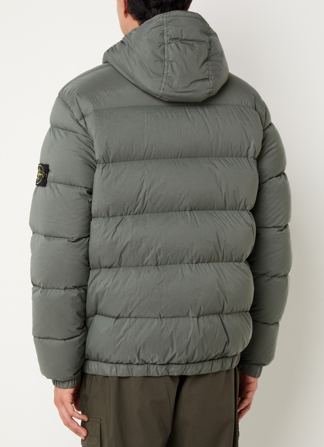 Stone Island S0028 puffer jack met donsvulling en logo - achterkant 2 donkergrijs