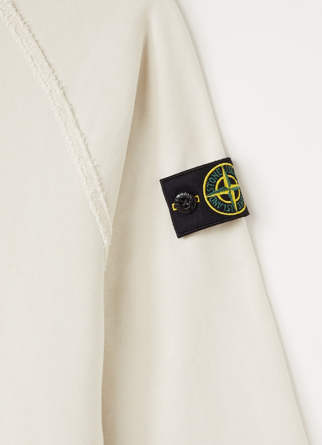 Stone Island S0040 sweater met logo - detail creme