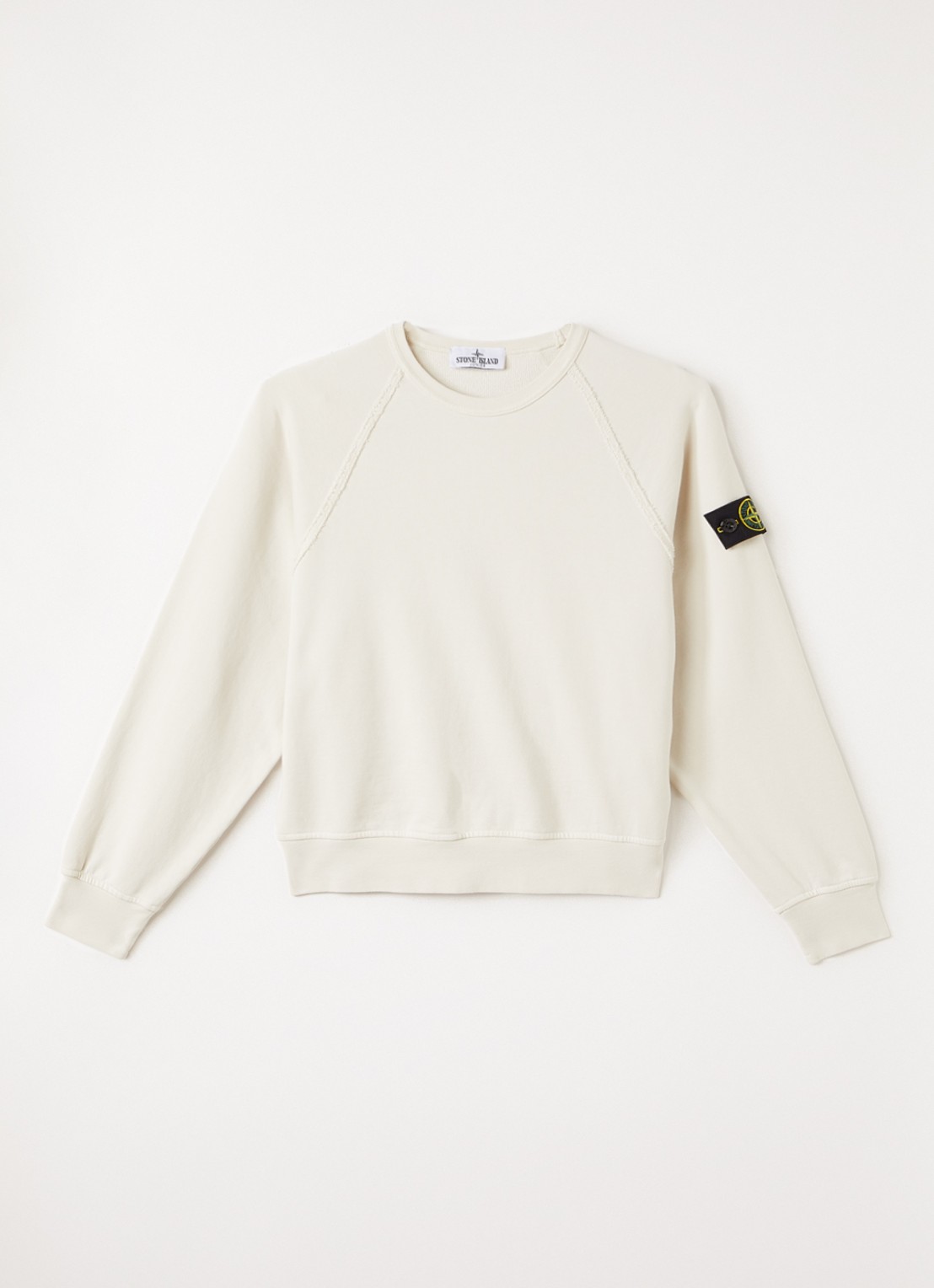 Stone Island S0040 sweater met logo - voorkant 2 creme