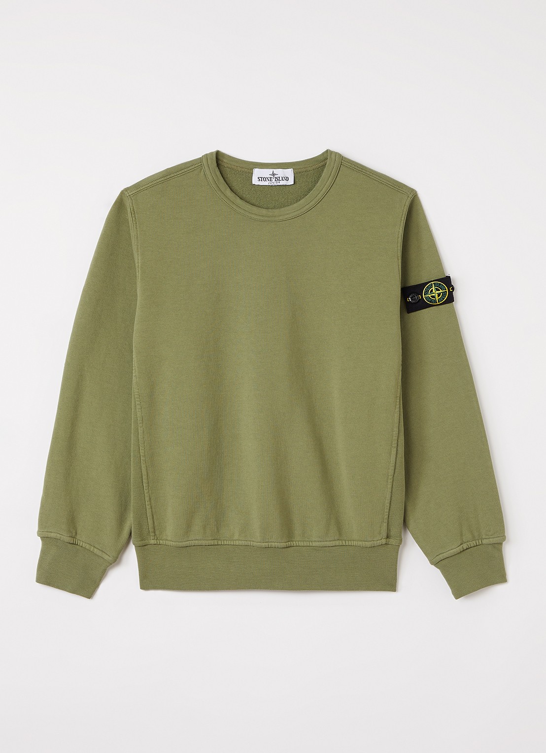Stone Island S0040 sweater met logo - voorkant mosgroen