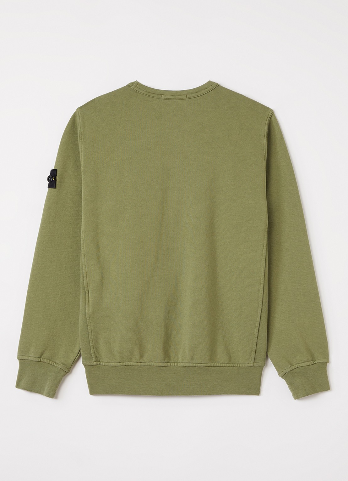 Stone Island S0040 sweater met logo - voorkant 2 mosgroen