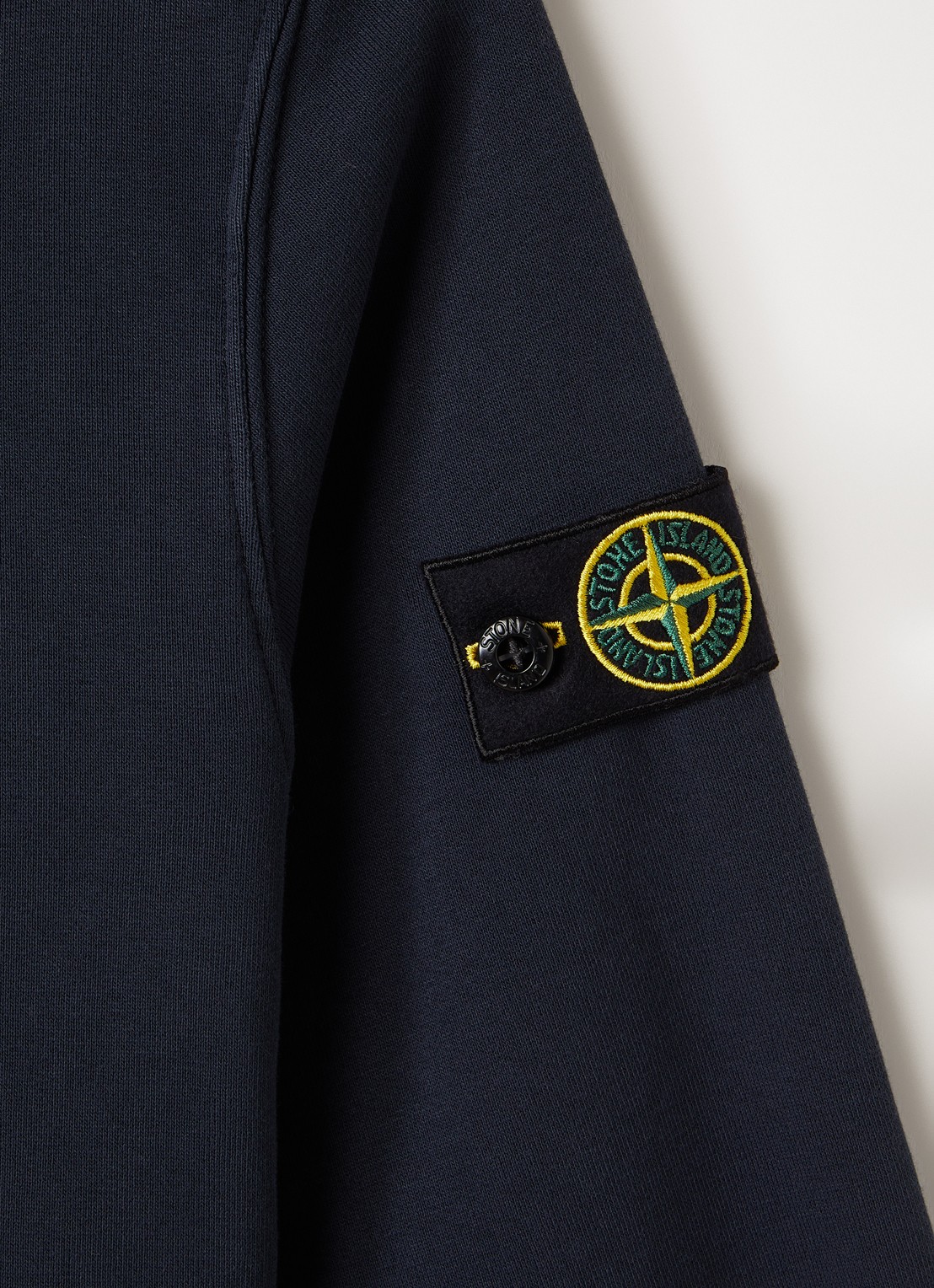 Stone Island S0040 sweater met logo - detail donkerblauw