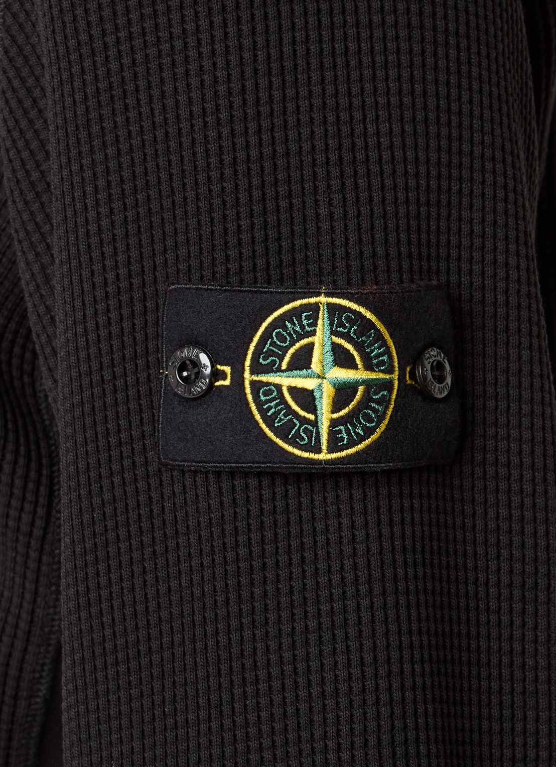 Stone Island S0044 fijngebreide trui met logo - detail 5 zwart