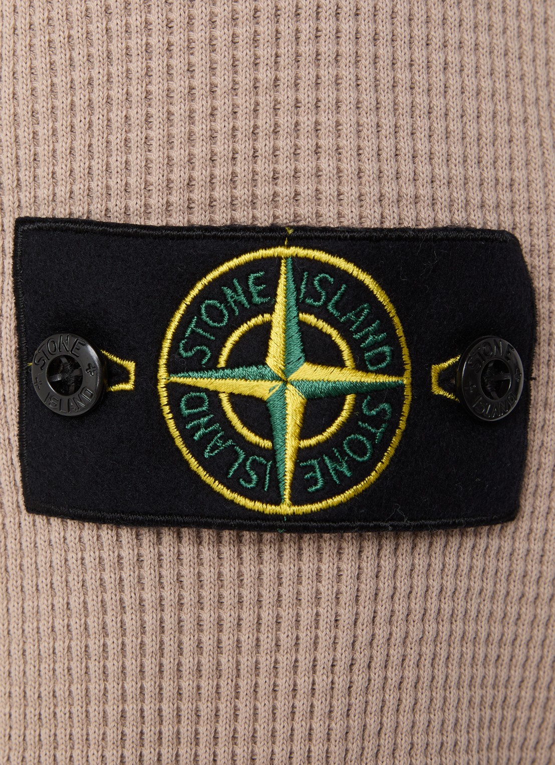 Stone Island S0044 fijngebreide trui met logo - detail 5 donkerbeige