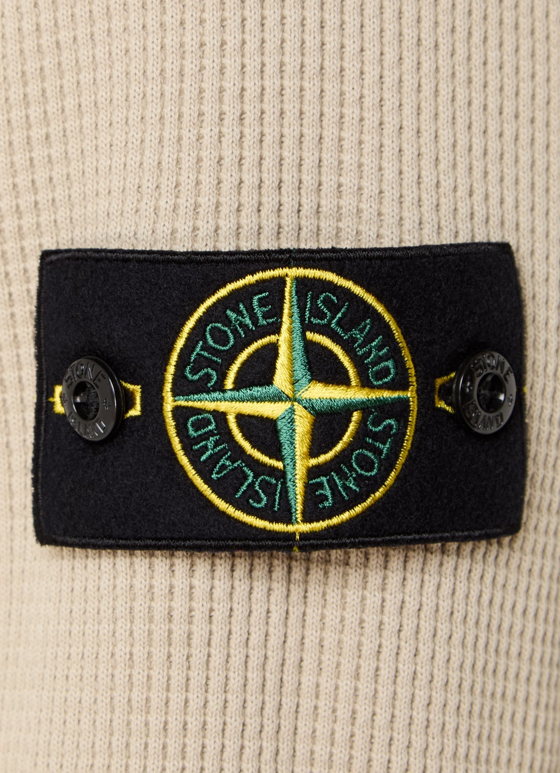 Stone Island S0044 sweater met structuur en logo - detail 3 beige