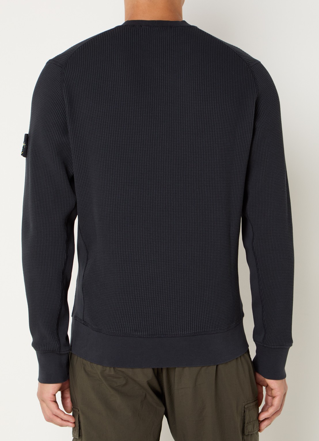 Stone Island S0044 sweater met structuur en logo - achterkant 5 donkerblauw