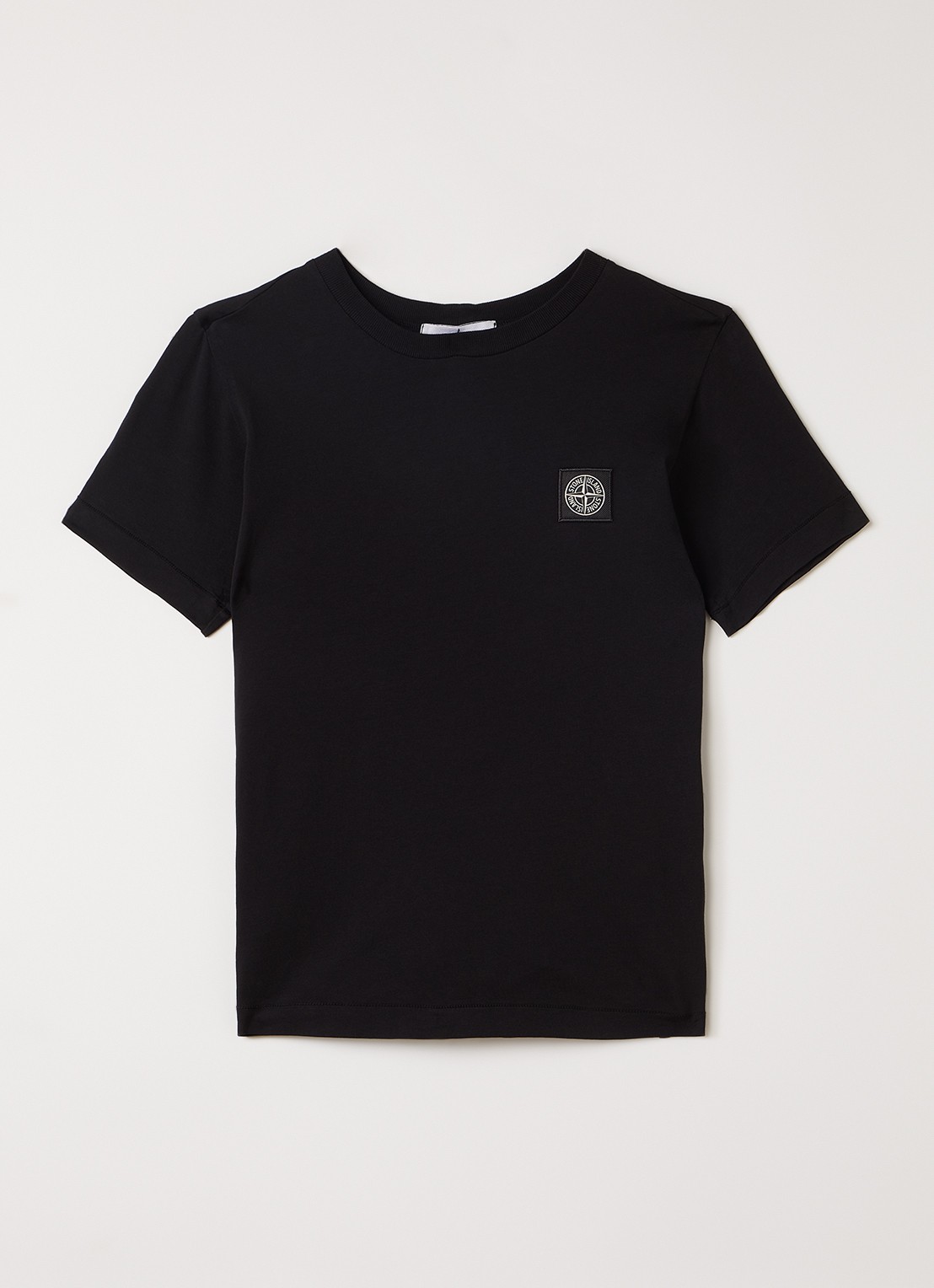 Stone Island S0047 T-shirt met logo - voorkant zwart